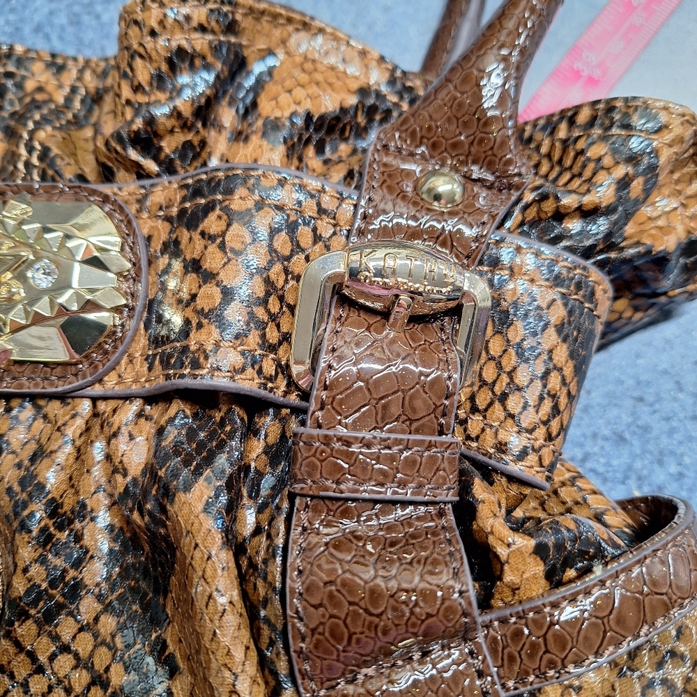 Kathy Van Zeeland Brown Faux Snake Skin Shoulder Bag, NWOT - Picture 16 of 16